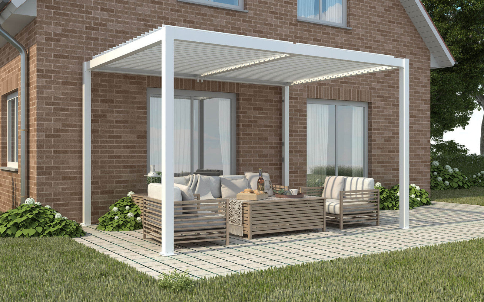 Pergola Bioclimatica 3x4 m in Alluminio Bianco