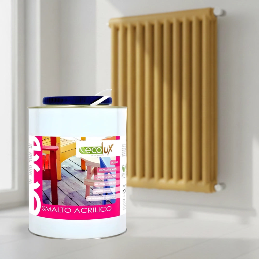 Ecolux smalto satinato acrilico ecologico per legno e metallo *** formato 2.5 lt, colore- ocra, confezione 1