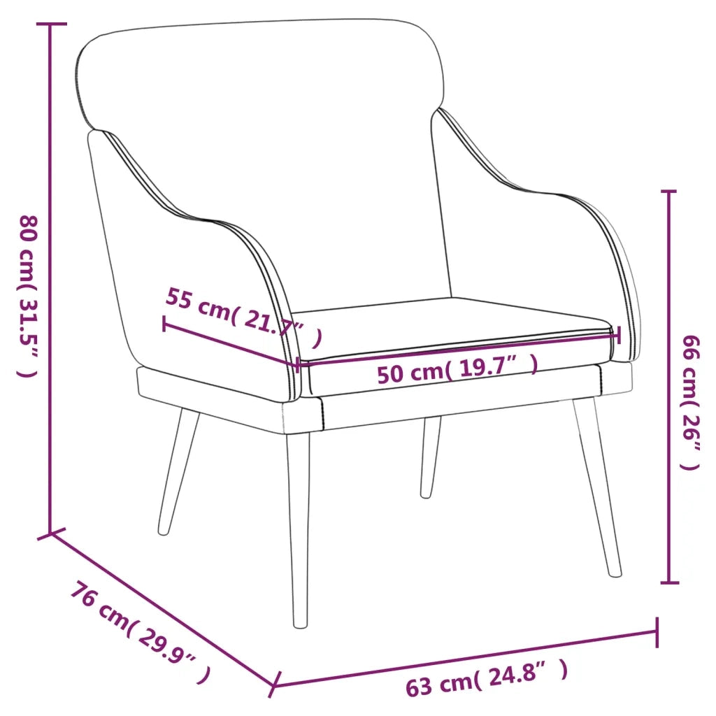 Divano Sedia-Poltrona Nera 63x76x80 cm Similpelle