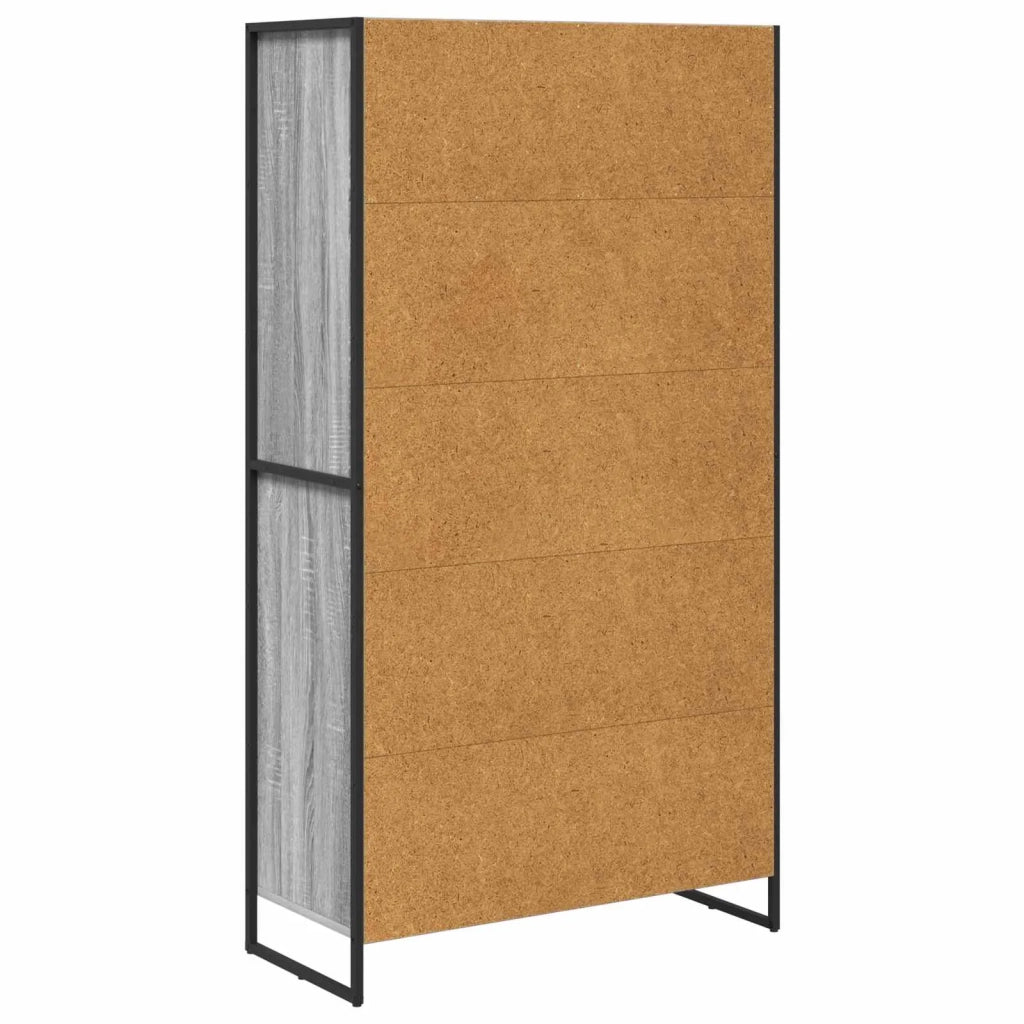 Credenza con cassetto 2 pz-Set di 2 Buffet-Armadio da cucina Grigio Sonoma 81 x 36 x 150.5 cm