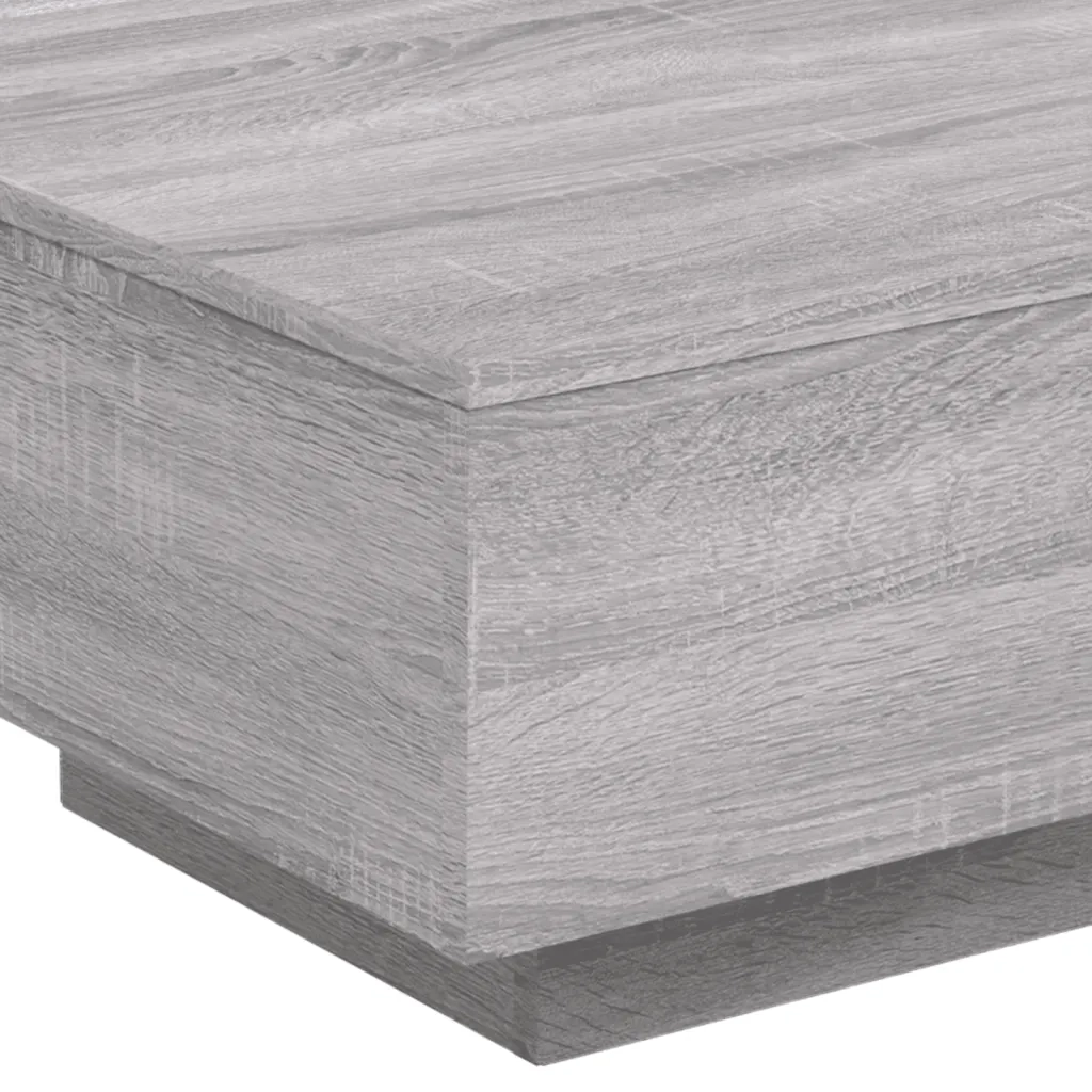 Tavolino da Soggiorno con Luci LED Grigio Sonoma 55x55x31 cm 836579