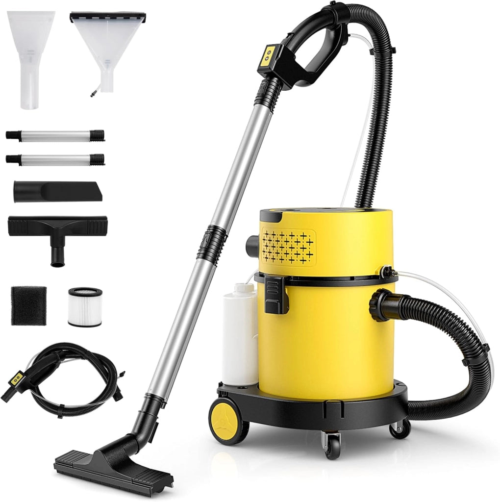 1200W 20L Aspiratori Solidi e Liquidi, 4 in 1 Macchina per Pulizia 17 KPA con Telecomando, Aspirapolvere con 9 Accessori per Pavimenti Scale Divano Auto