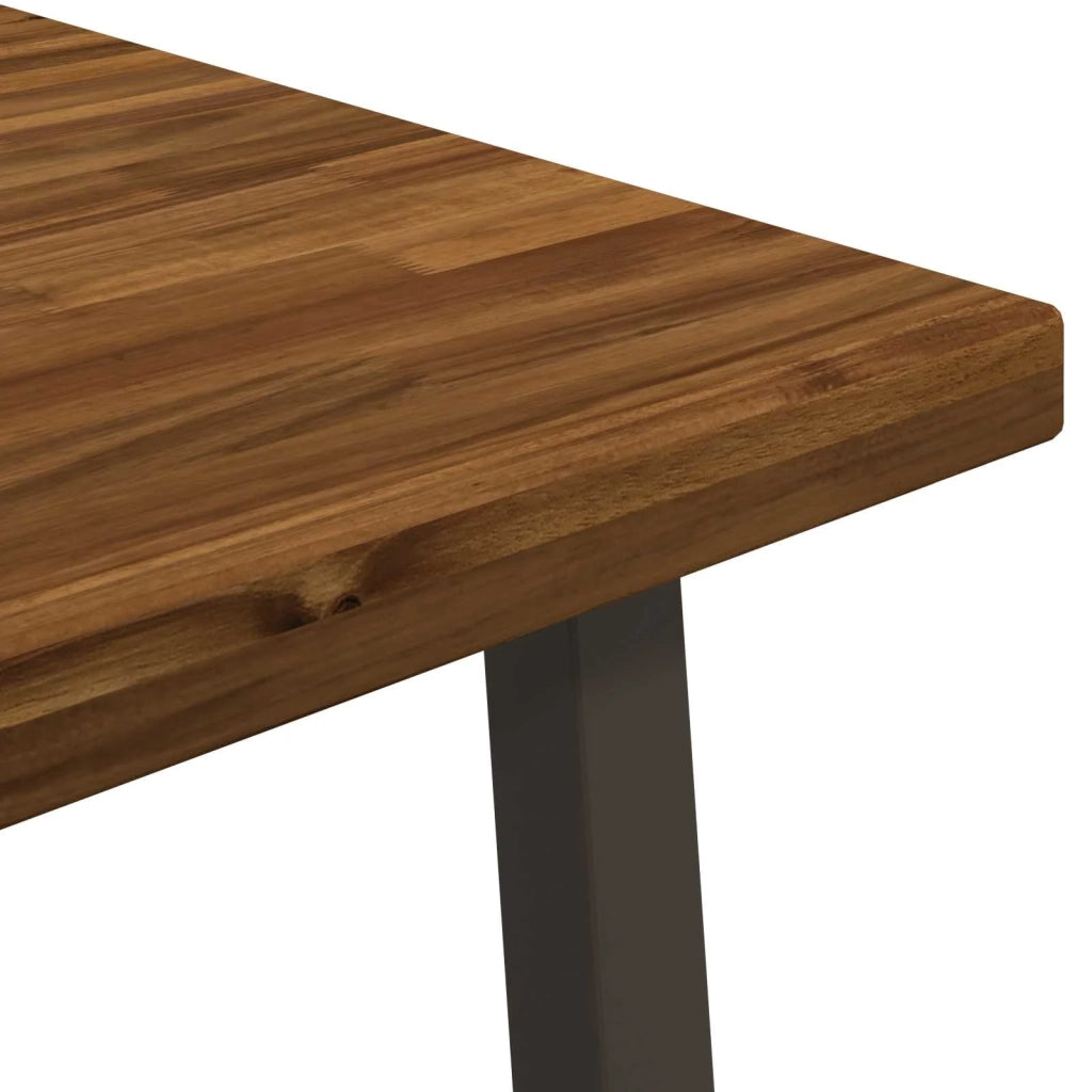 80 x 80 x 75 cm Legno di Acacia Massello Naturale e Caffè 937617