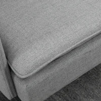 Divano 2 Posti in Tessuto con Cuscini Imbottiti e Gambe in Acciaio 139x68x80cm, Grigio