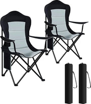 Sedile pieghevole ultraleggero - Sedile da campeggio trasportabile - Posto di sedia all'aperto - Telaio in 600D Oxford duraturo - Schiena alta comoda - Facile da riporre con contenitore per bicchieri - 84 cm x 110 cm x 62 cm