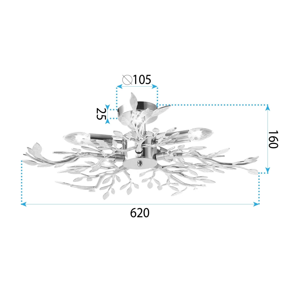 Lampada Da Soffitto Ebt020-5c Chrome