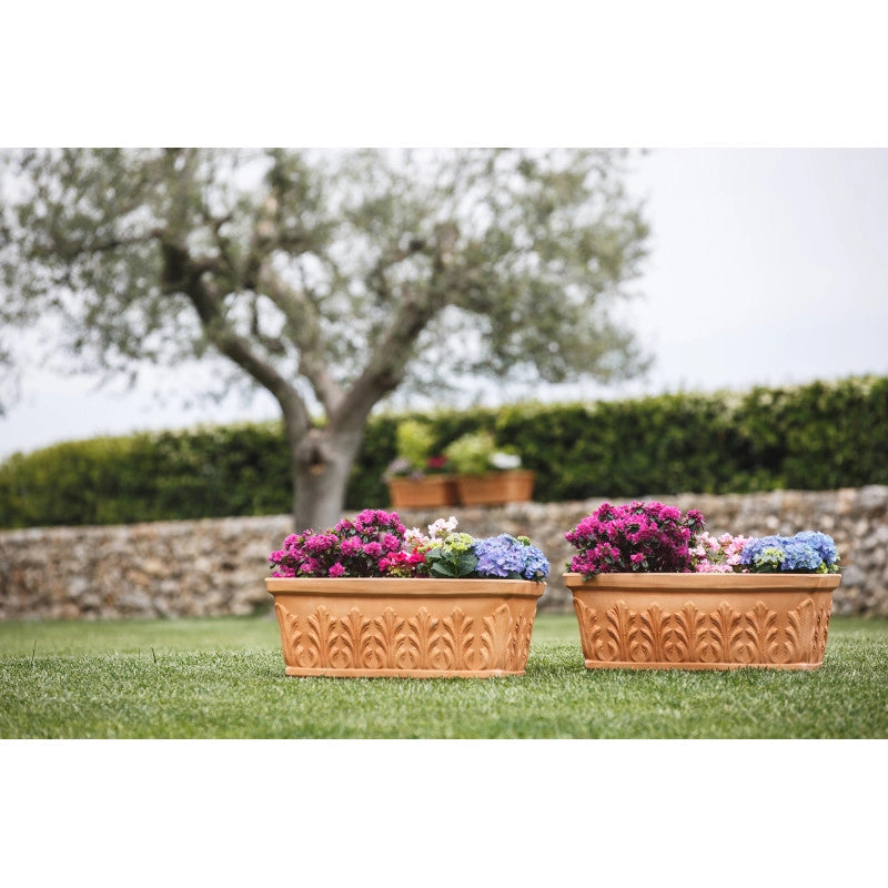 Vaso Fioriera decorativa classica tradizionale 60x30 H26 in polimero resistente impruneta per piante per giardini e terrazze - Made in Italy - Monacis