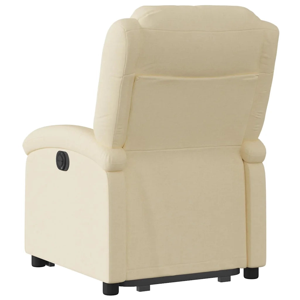 Poltrona | Sedia Relax Alzapersona Reclinabile Crema in Tessuto