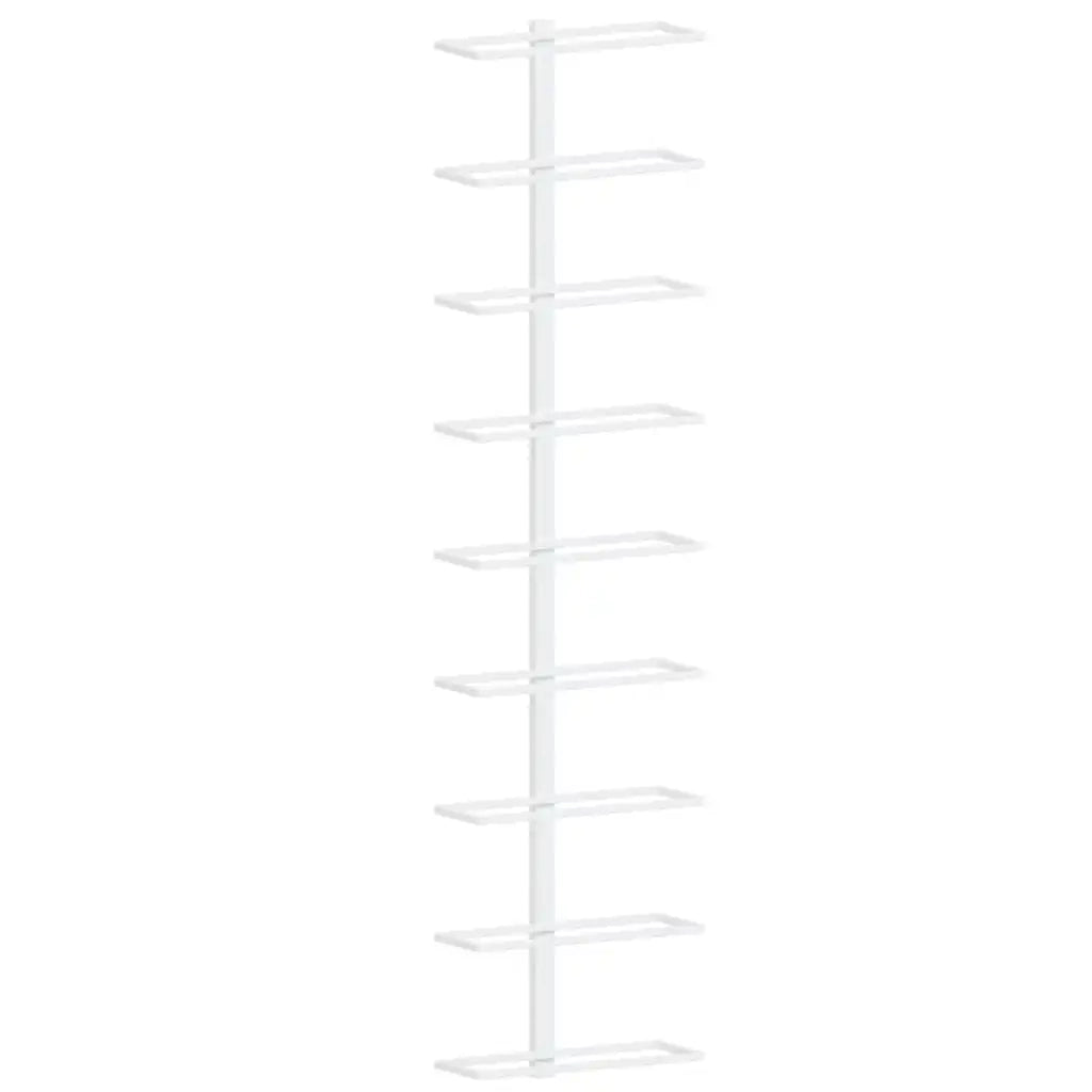 Portavini da Parete per 9 Bottiglie Bianco in Ferro CFW2764756