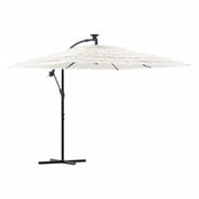 Ombrellone da giardino in poliestere resistente 246 x 246 x 230 cm protezione solare regolabile stile moderno bianco 02_0056377