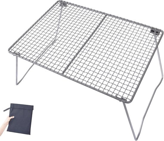 Piatto Griglia Mini Barbecue Piatto Sostegno con Pedana Ripiegabile Leggero - Tavola da Campeggio per Spiaggia Picnic Cucina Esterna