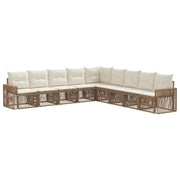 Set Divano da Giardino 9 pcs Beige e Bianco Crema polyrattan 3435147