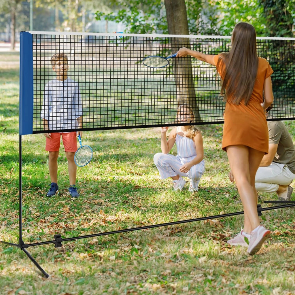 Set di Racchette da Badminton Regolabile e Portatile, Set di Rete da Badminton con 2 Volani, Tappi per Piedi, Morsetti e Borsa, per Badminton, Pallavolo e Pickleball