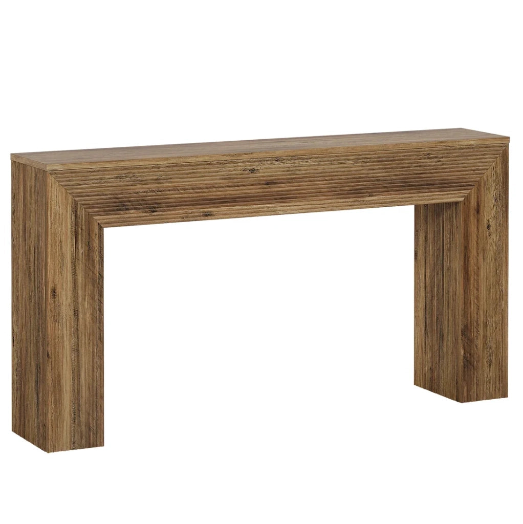 Tavolo consolle da ingresso in MDF marrone; piano da 160 x 30 cm