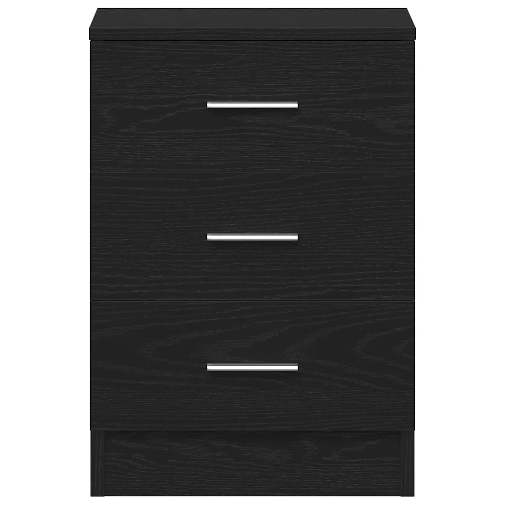 Comodino Rovere Nero 38x35x55 cm in Legno Multistrato 862428
