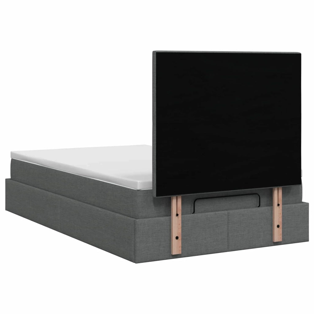 Letto ottomano con materasso Grigio Scuro 120 x 190 cm Tessuto 3457557