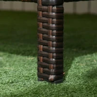 Divano da Giardino a 3 Posti in Rattan PE e Acciaio, 173x68x78 cm, Marrone