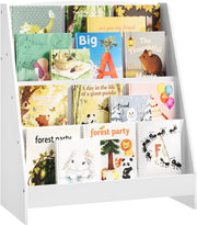 Scaffale Portagiochi Bambini con 4 Scomparti Aperti, Libreria Montessoriana in MDF con Antiribaltamento, 61 x 30 x 70 cm, Bianco