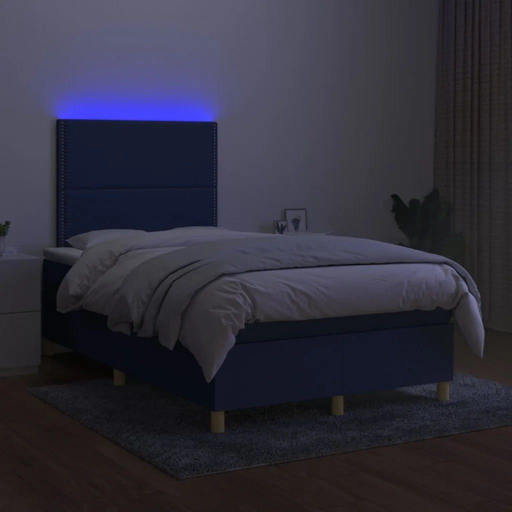 Letto a Molle con Materasso e LED Blu 120x200cm in Tessuto cod mxl 62645