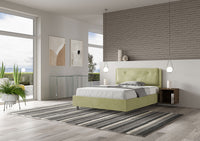 Letto Matrimoniale Francese 140x190 cm Senza Rete Imbottito in Microfibra Appia Large Tè Verde