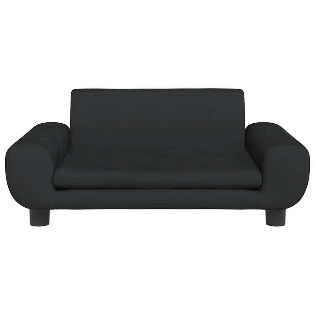 Divano per Bambini Nero 70x45x33 cm in Velluto