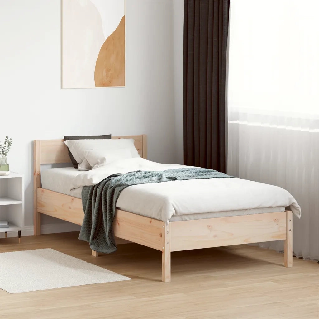 Letto senza Materasso 90x190 cm in Legno Massello di Pino 842778