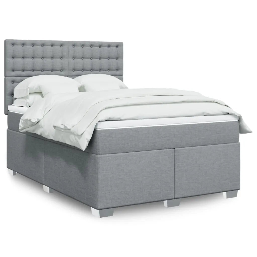 Giroletto a Molle con Materasso Grigio Chiaro 160x200cm Tessuto