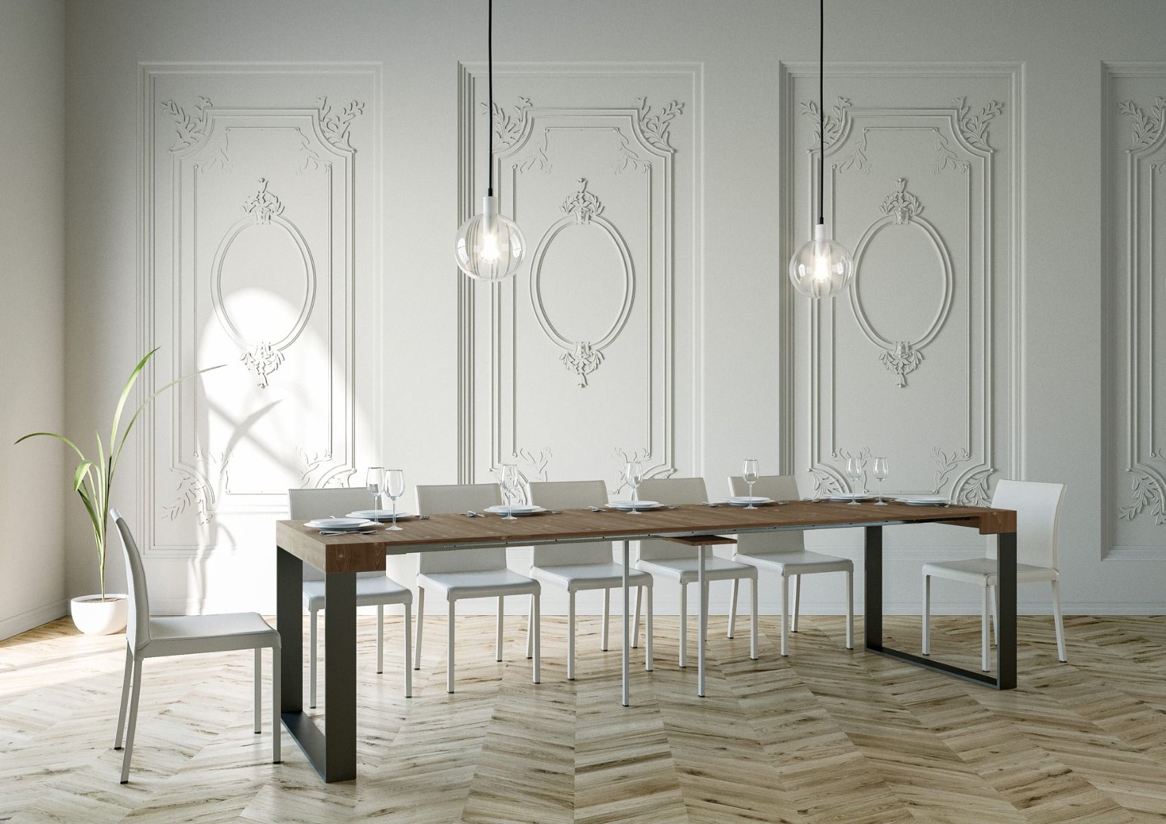 Consolle Allungabile 90-290x40x77 cm in Nobilitato Marrone