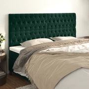 Testiera-Testata-Testiera Decorativa Verde Scuro 200x7x118/128 cm Velluto