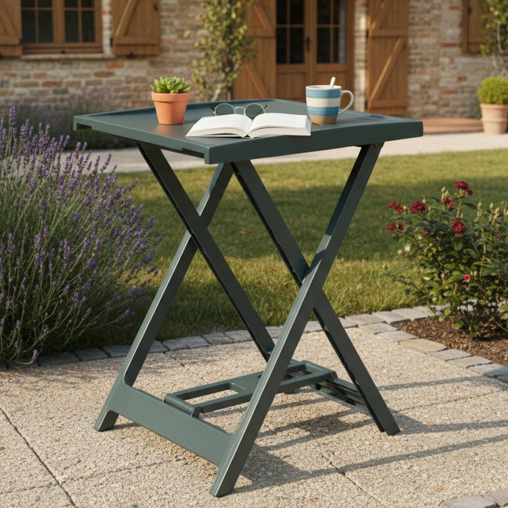 Ohatchee, Tavolo da Esterno 2 Posti Made in Italy, 60x47x65h cm Verde