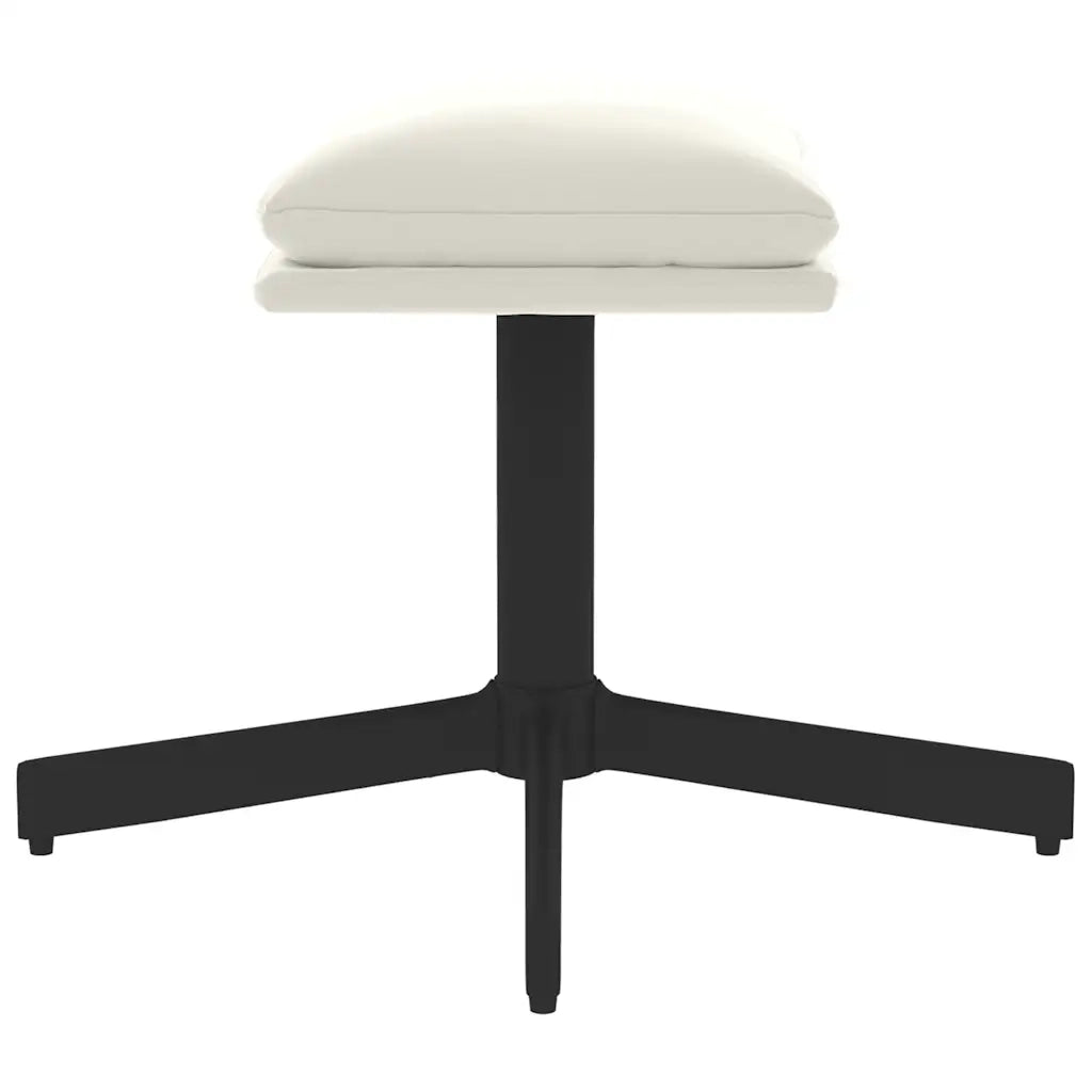 Poggiapiedi Bianco Crema 60x60x39 cm in Velluto cod mxl 64272