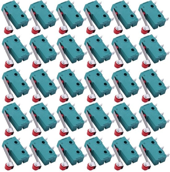 Mini-Microfoni - Interruttori - Alta qualità - Manopola di pietra rossa - Per interruttori da corsa - Indispensabili per l'hobbista - Comp.