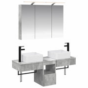 Set di Armadi da Bagno 4 pcs Grigio Cemento 100 x 14,5 x 70 cm 3406298