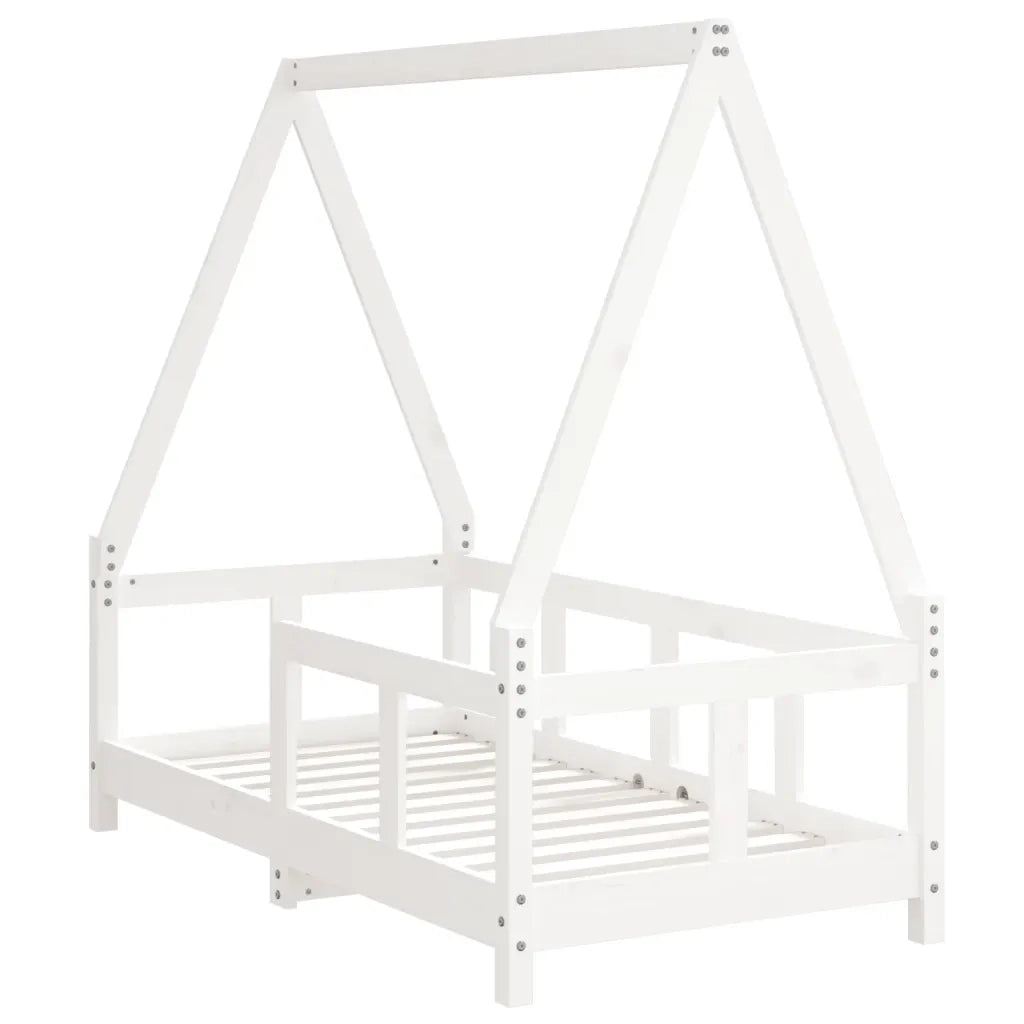 Giroletto per Bambini | Letto Infantile | Lettino Bianco 70x140cm in Legno Massello di Pino