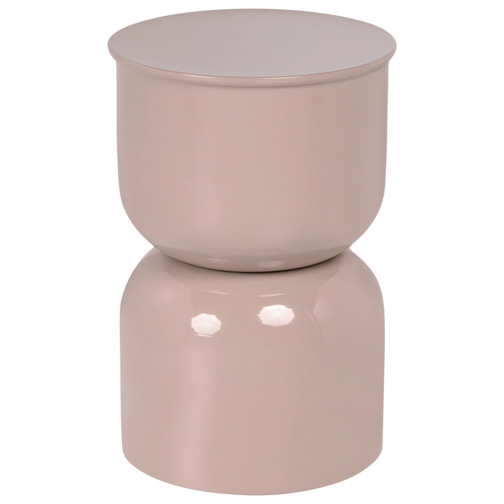Tavolino Accent in ferro verniciato beige chiaro per soggiorno e camera da letto
