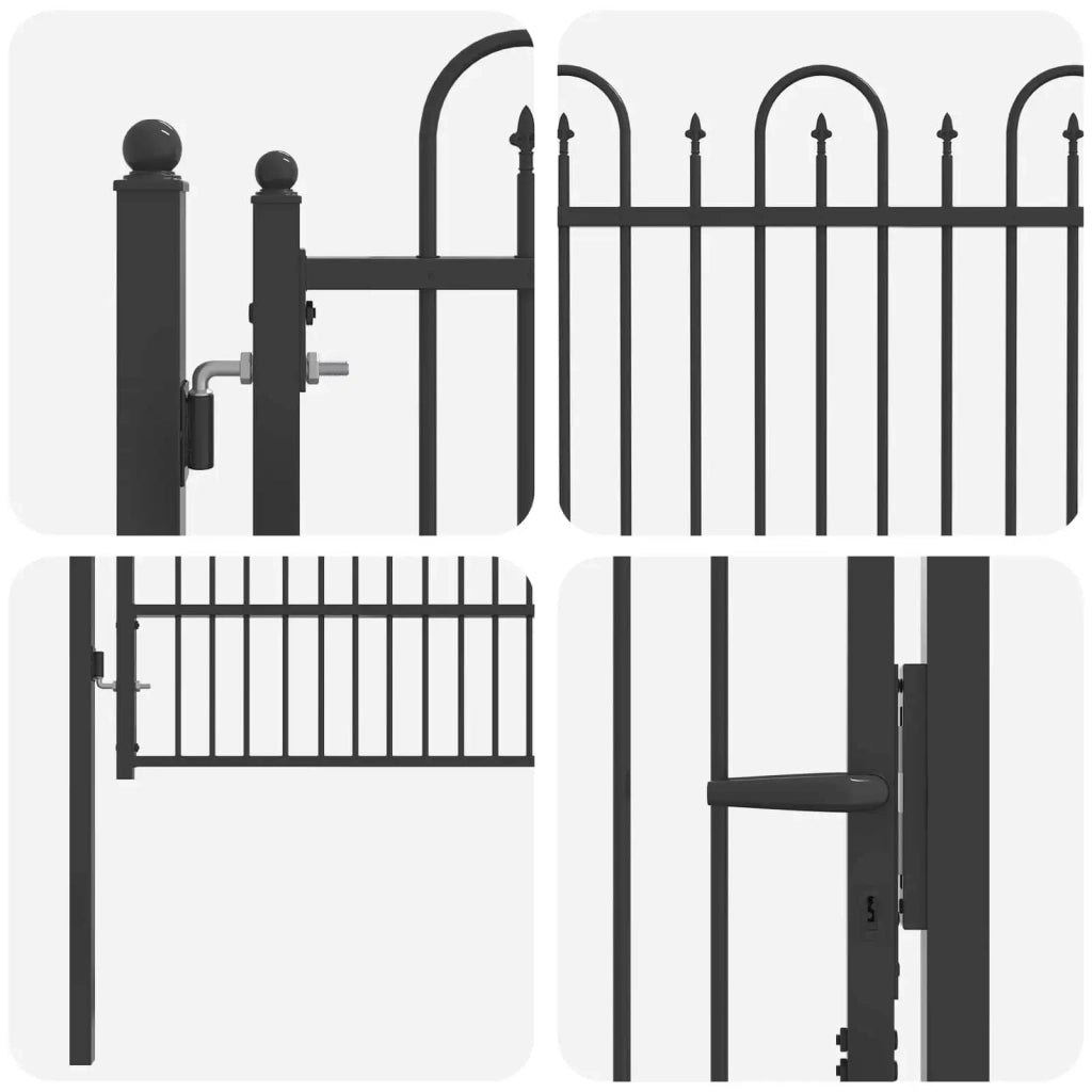 Cancello per recinzione DRONTEN 100 x 175 cm Acciaio Nero 42034057