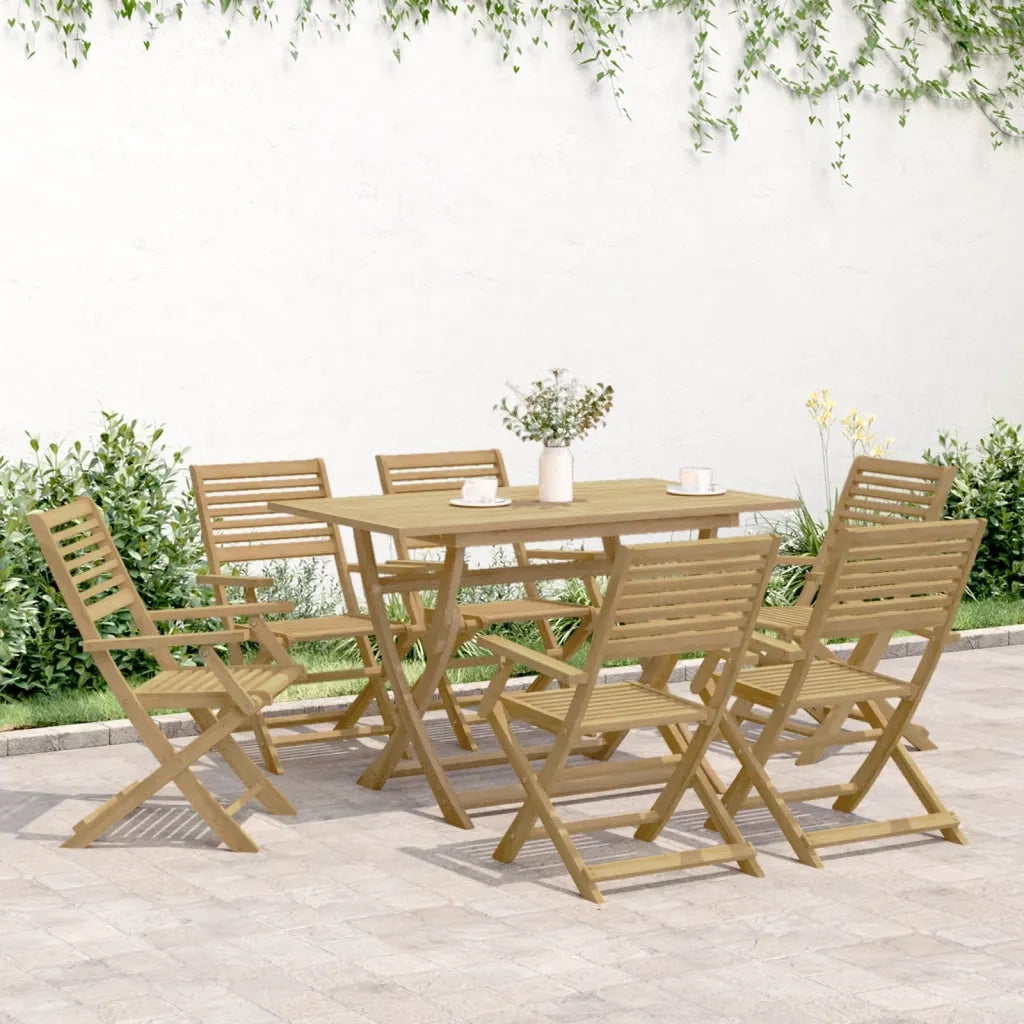 Set da Pranzo da Giardino 7 pz in Legno Massello di Acacia 3295000