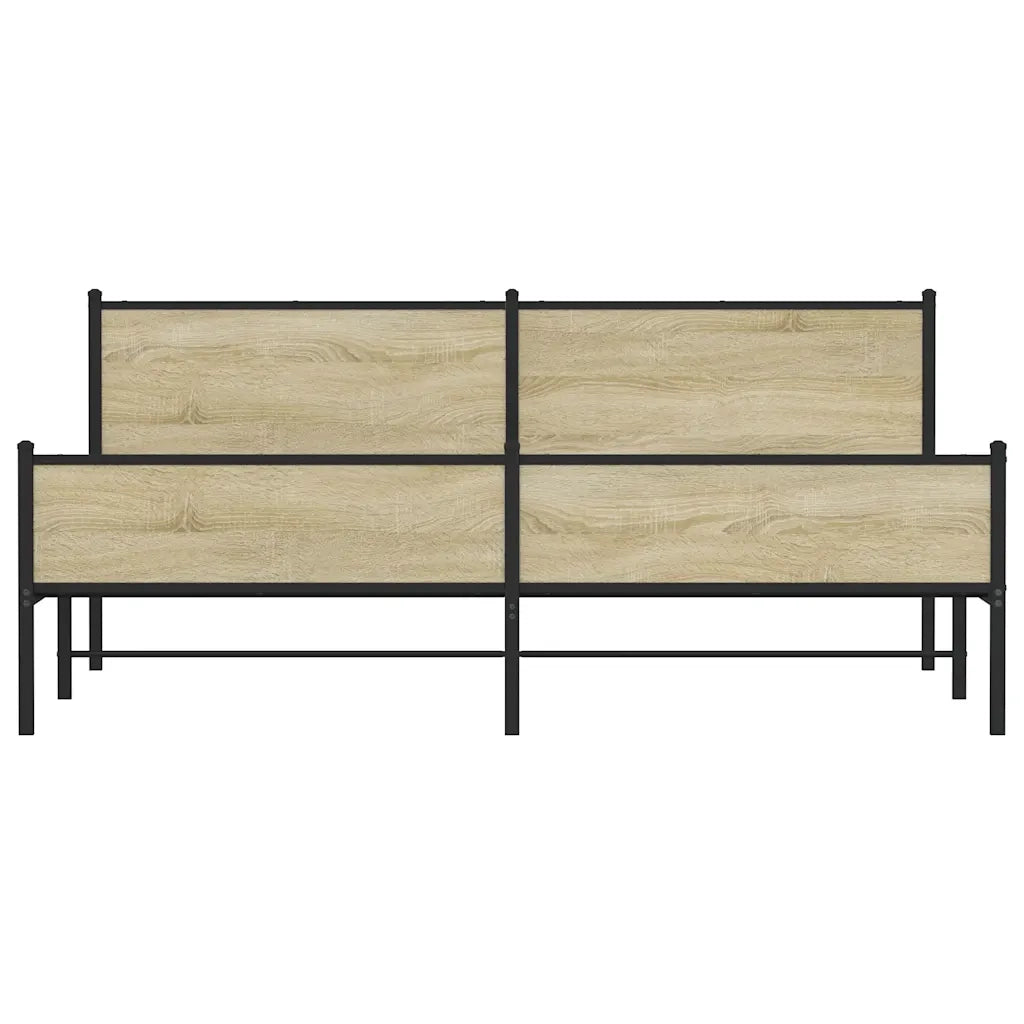 Giroletto senza Materaso in Metallo Rovere Sonoma 200x200 cm