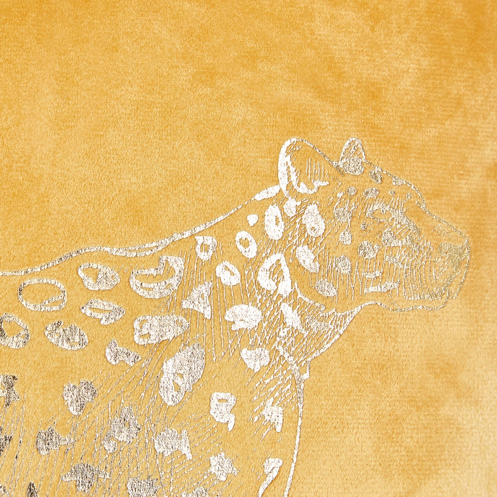 Set di 2 cuscini in velluto con stampa di animale 45 x 45 cm giallo divano soggiorno camera da letto