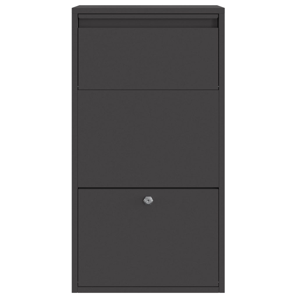 Cassetta per Pacchi Nera 44x22x82 cm Acciaio