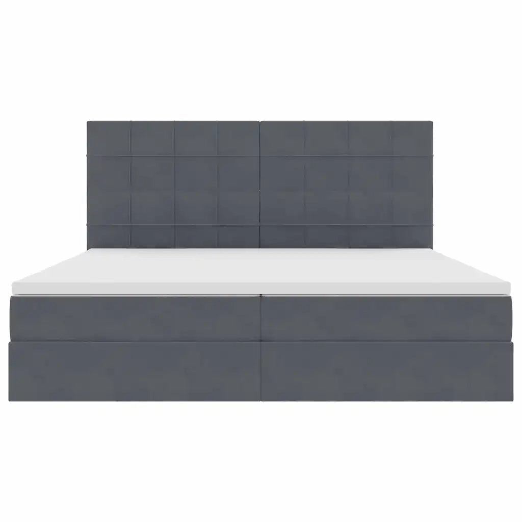Letto con contenitore e materasso Grigio scuro 200 x 200 cm