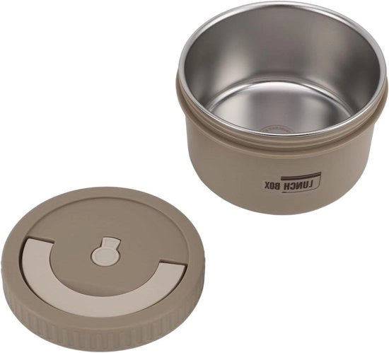 Contenitore per cibi - Scatola per pasti - Portare i pasti - Isolato termicamente - 600 ml - Marrone scuro