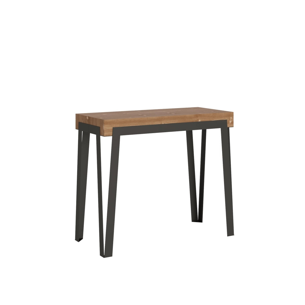 Consolle Allungabile da Esterno in Legno e Ferro H77x40x90/300cm Dalia Abete Tinto Classica