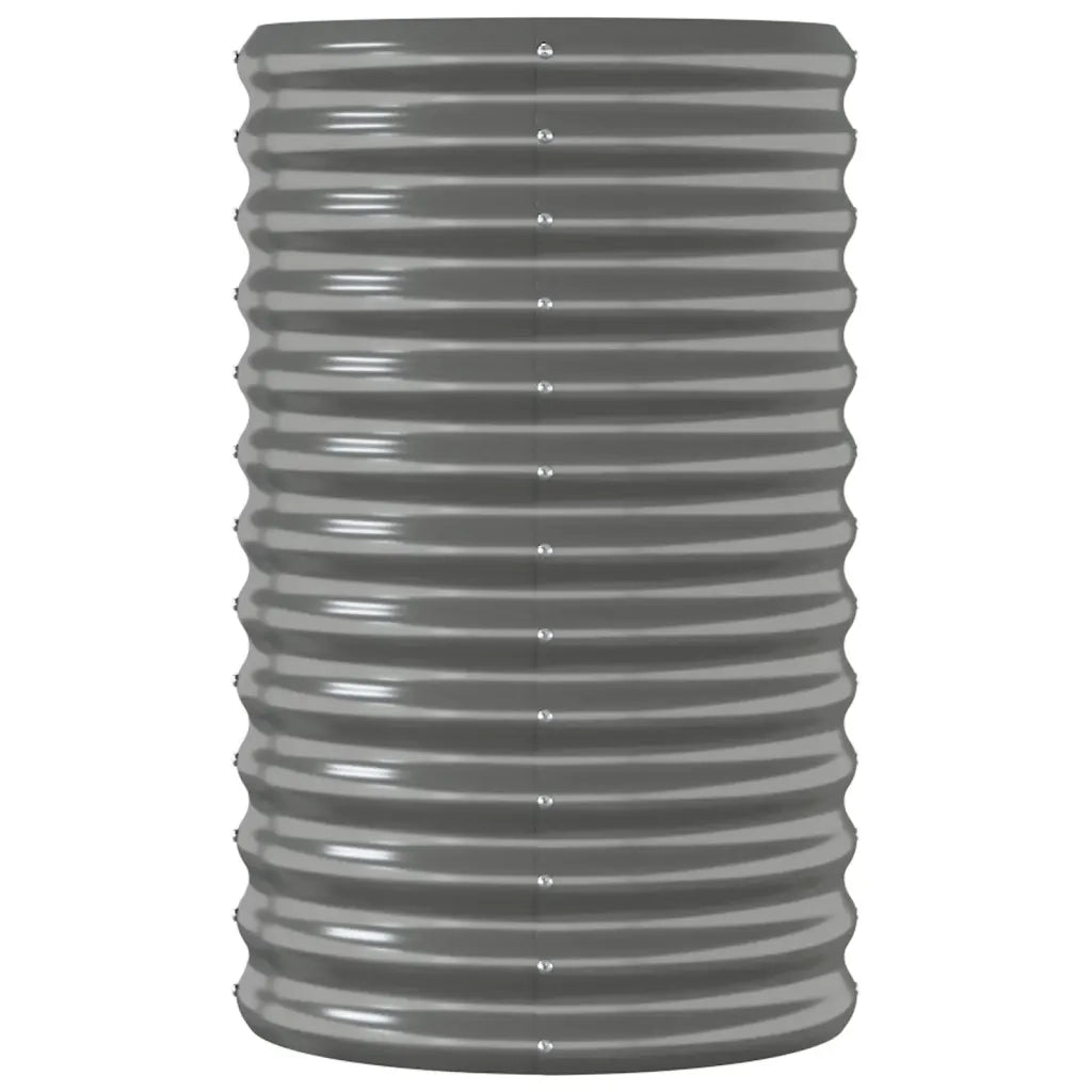 Aiuola ovale rialzata 114 x 40 x 68 cm spaziosa e resistente alle intemperie realizzata in acciaio zincato grigio 02_0046563