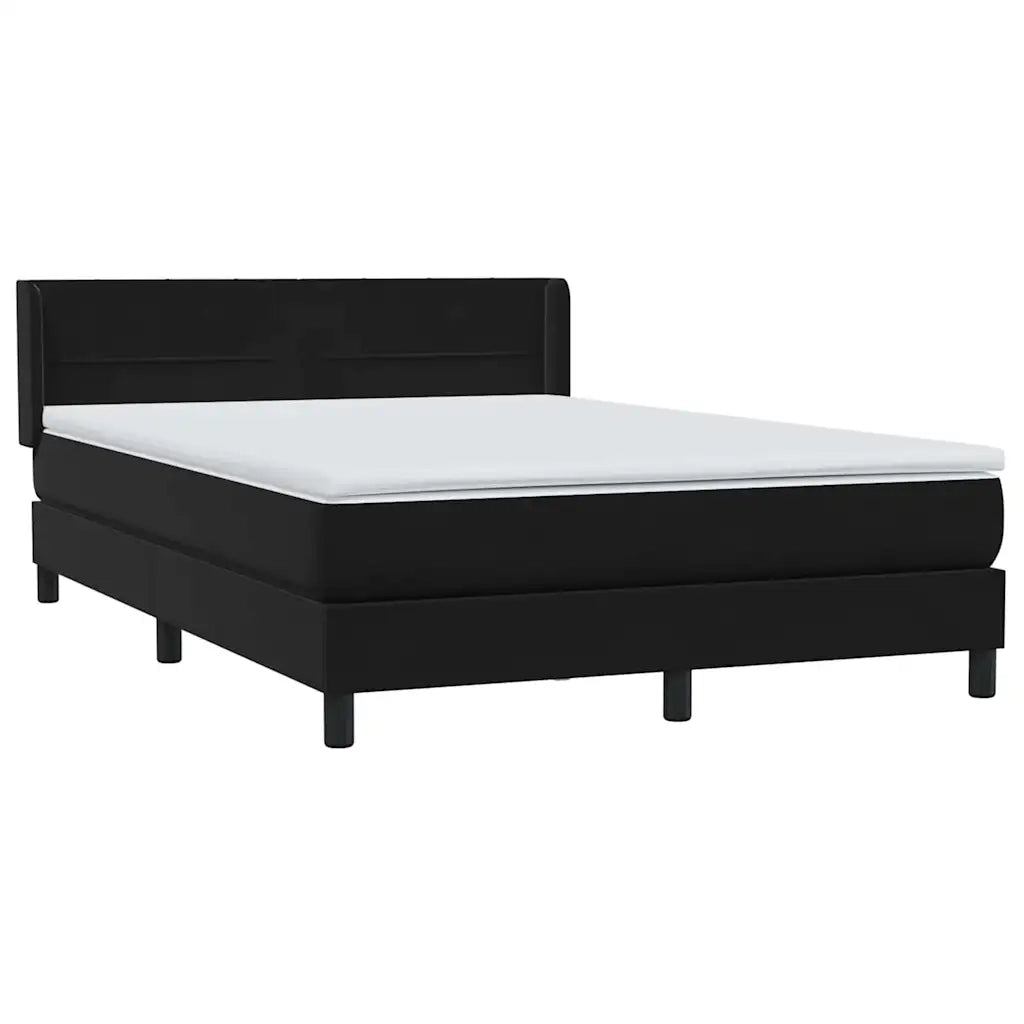 Giroletto a Molle con Materasso Nero 160x210 cm in Velluto 3318119