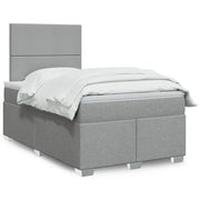 Giroletto a Molle con Materasso Grigio Chiaro 120x190cm Tessuto