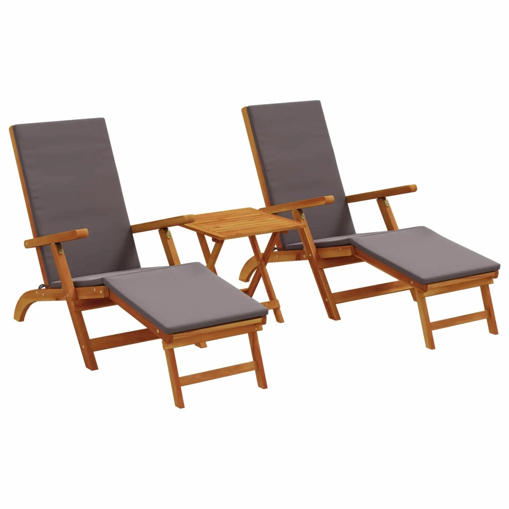 Lettino prendisole reclinabile e pieghevole 3 pcs Grigio Scuro 3415409