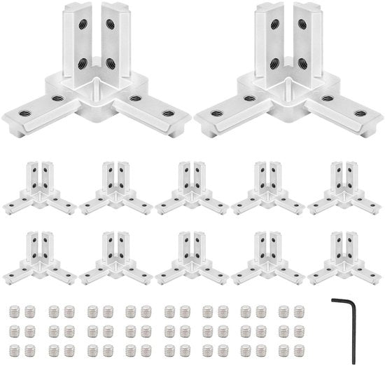Accessori per connettori 12 pezzi - 3 vie - Nero - Viti M4 - Chiave M3 - Guaina anticorrosiva - Connettore