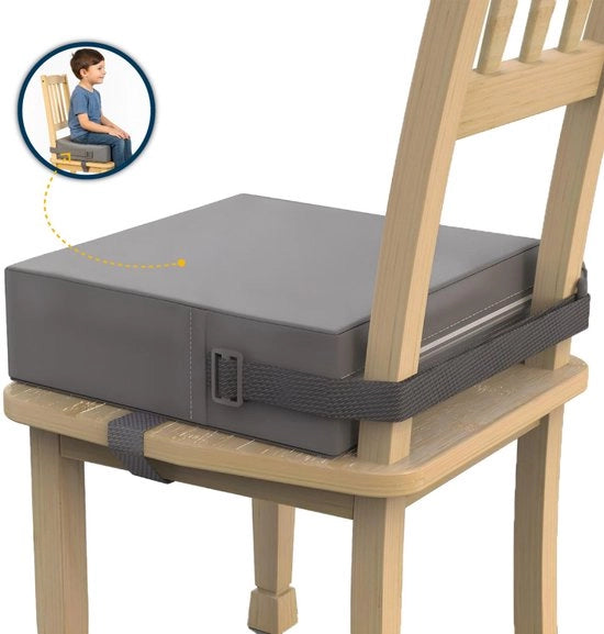 Sedile Elevatore per Cucina - Sollevatore di Sedile per Bambini e Adulti - Sollevatori di Sedile per Tavolo da Pranzo - Cuscino di Supporto a Memoria - Sedile Elevatore - Comfort Ergonomico - Grigio