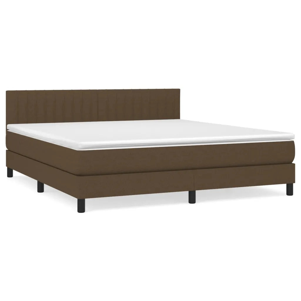 Giroletto a Molle con Materasso Marrone Scuro 180x200cm Tessuto cod mxl 58728
